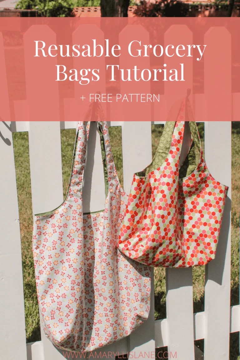 Reusable Grocery Bags Sewing Tutorial + FREE Pattern Amaryllis Lane