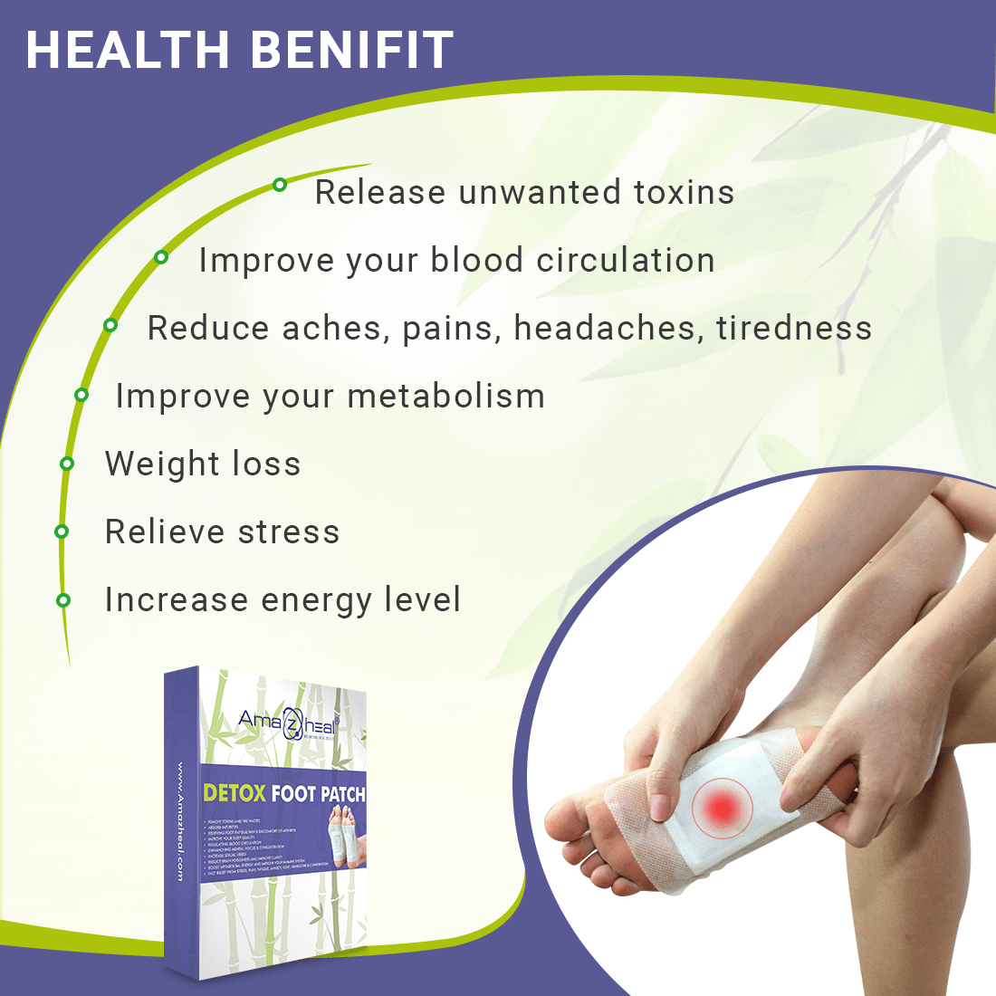 Premium Detox Foot patches Toxin Remover Patch, For Men & Women Pack of