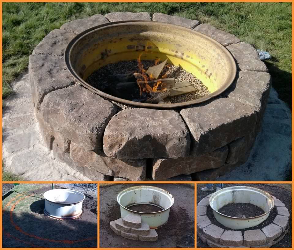 DIY Tractor Wheel Fire Pit