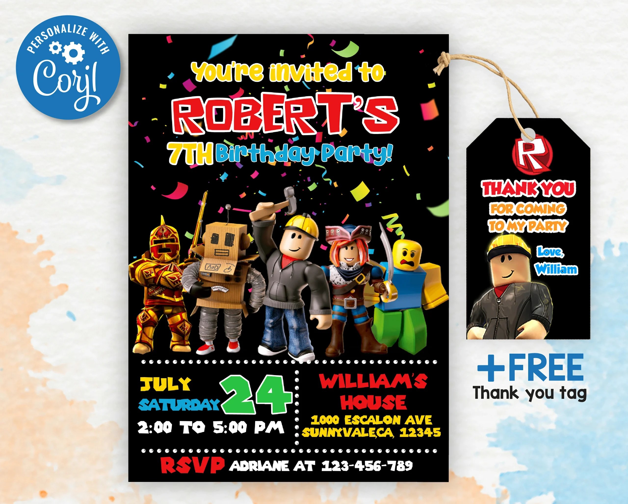 Roblox Birthday Party amazinginvite