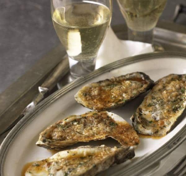 Oysters Grilled with Roasted Garlic Butter and Romano Recipe