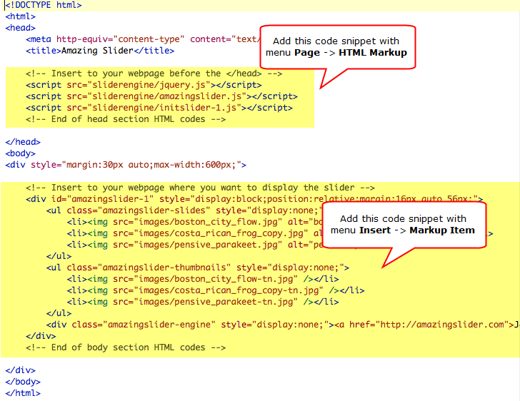How to add a jQuery Slider to Freeway Pro jQuery Slider, WordPress