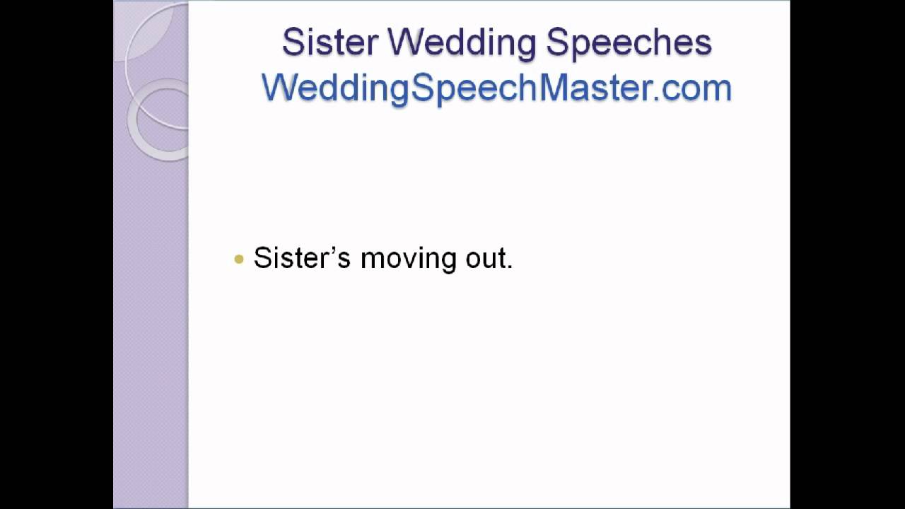 Sister Wedding Speech Tips Amazing Wedding Tips