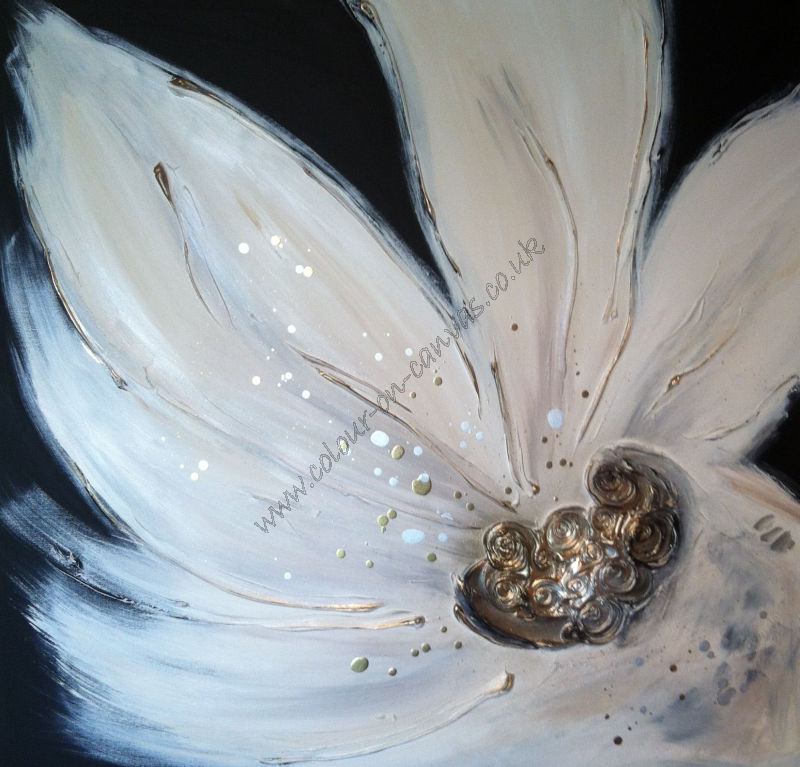 Contemporary canvas art Canvas artwork 'Lizzi Black & Creams'