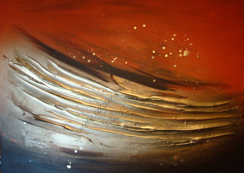 Contemporary canvas art Canvas artwork 'Swift Burnt Orange & Gold'