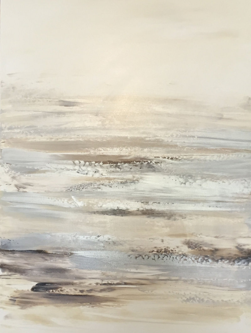 Contemporary canvas art Canvas artwork 'Reflective Creams & Browns'