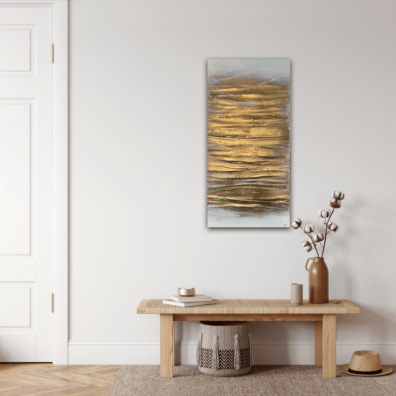 Contemporary canvas art Canvas artwork 'Frosted Gold Glaze'