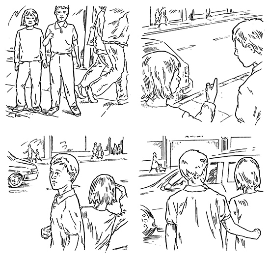 Green Cross Code illustrations