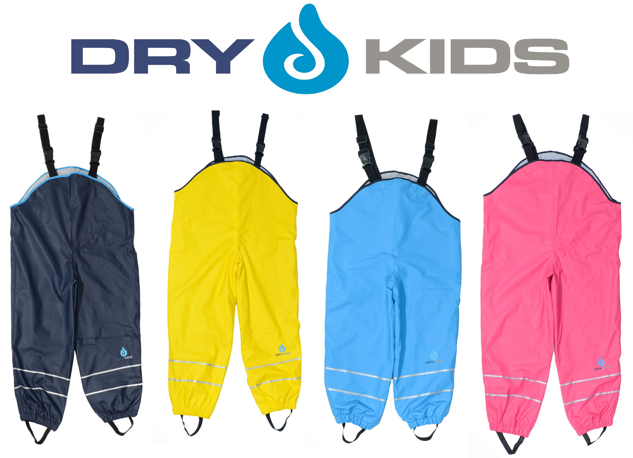Dry Kids Childrens Waterproof Trousers Dungarees Fleece Lined Boys