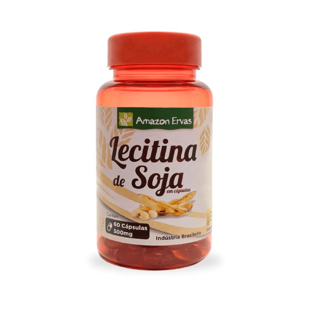 Lecitina de soja C/ 60 cápsulas 500MG Amazon Ervas