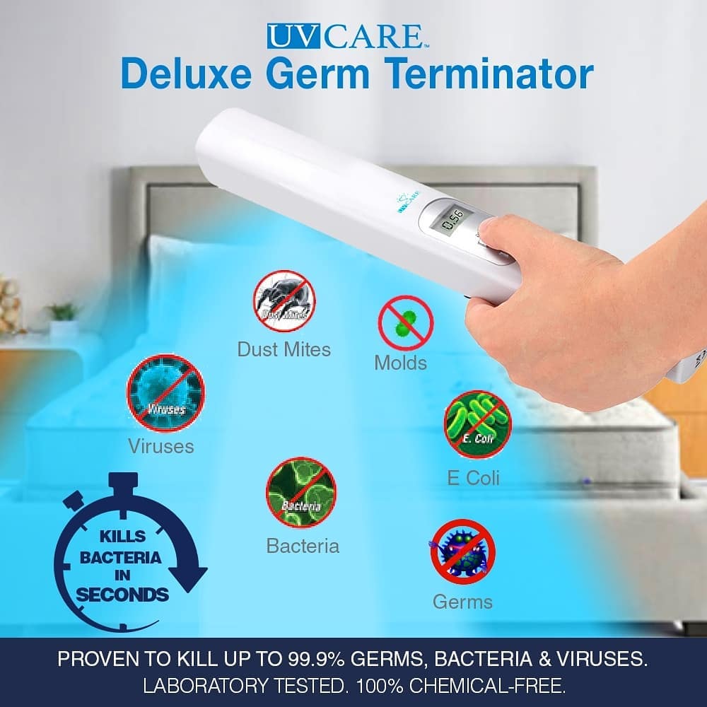 Portable UV Care Deluxe Germ Terminator Wand with Automatic Safety Shut Off for Sterilization