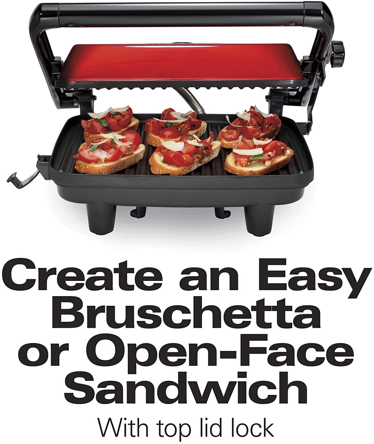 Hamilton Beach Electric Panini Press Grill With Locking Lid, Opens 180