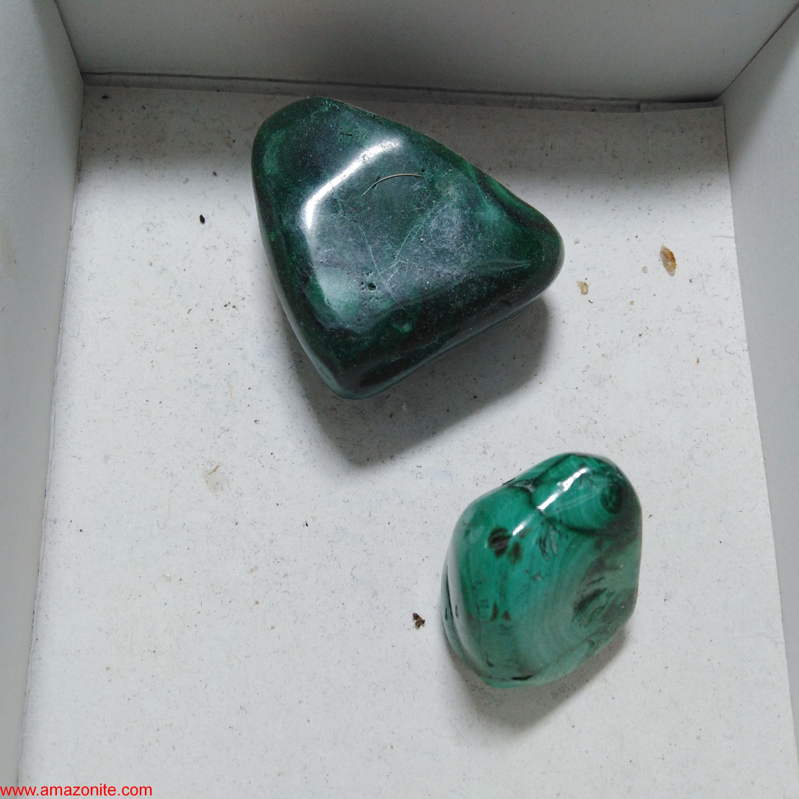 One Box of 12 Hand Polished Malachite Mineral Specimens From Congo » AMAZONITE