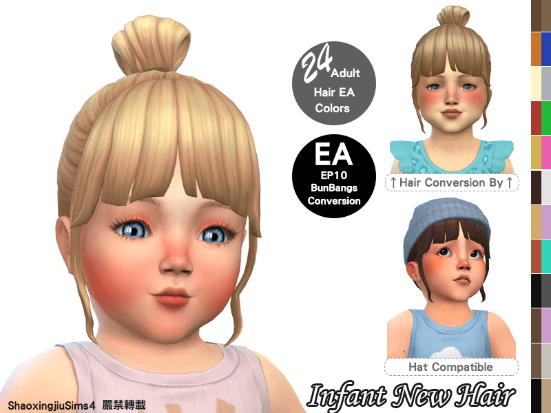 Bun Bangs Infant Hair 24 Colors Shaoxingjiusims4
