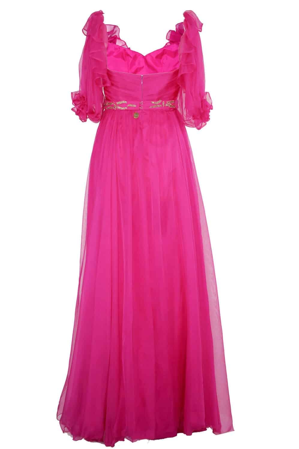 SCARLETT pink magenta silk long evening dress Ambar Studio