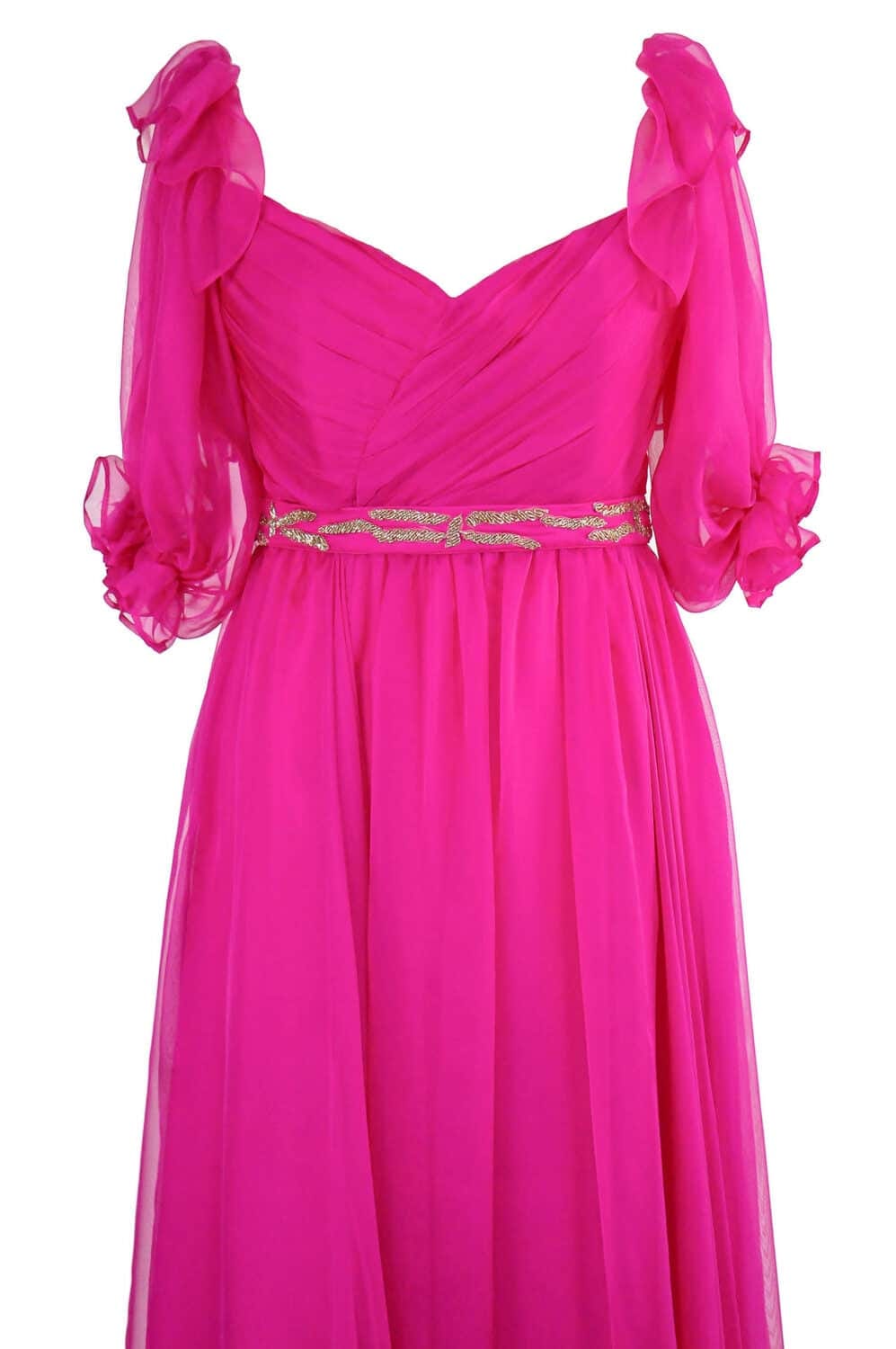SCARLETT pink magenta silk long evening dress Ambar Studio