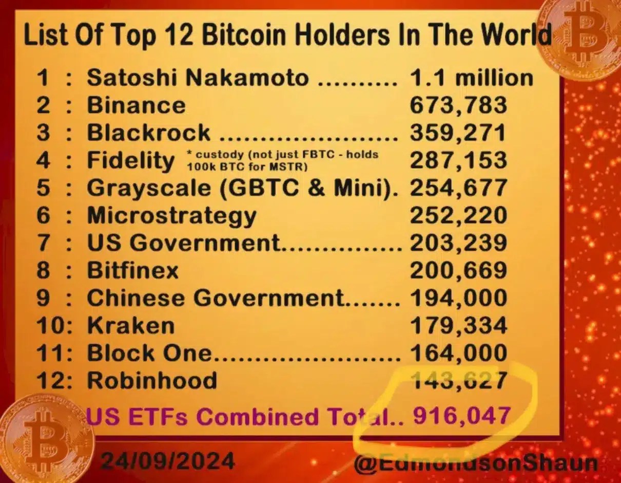 Top 12 BTC holders