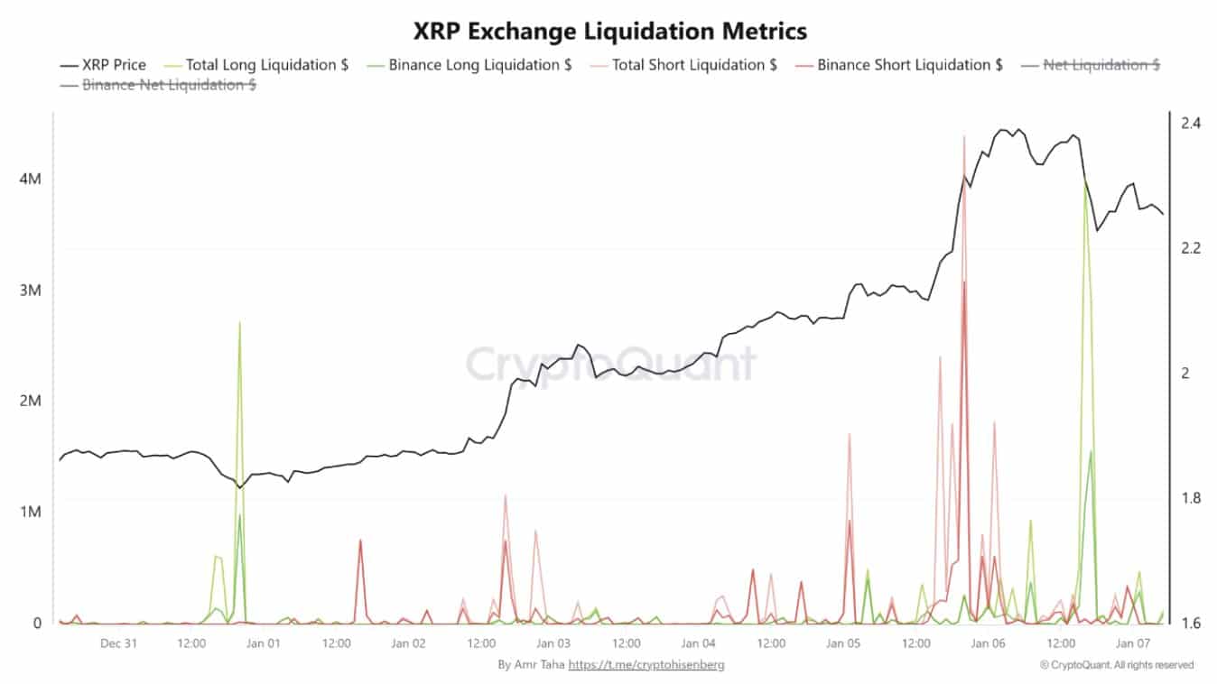 XRP liquidation metrics