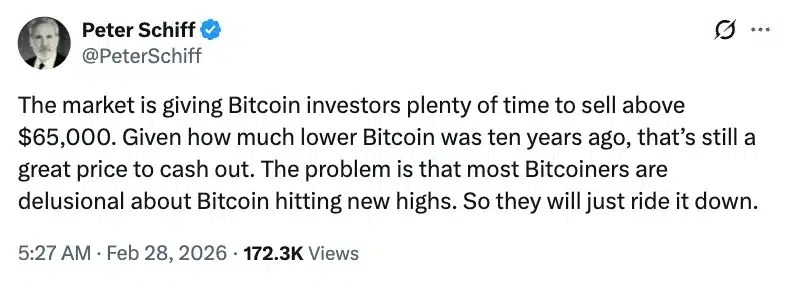 Schiff critique Bitcoin