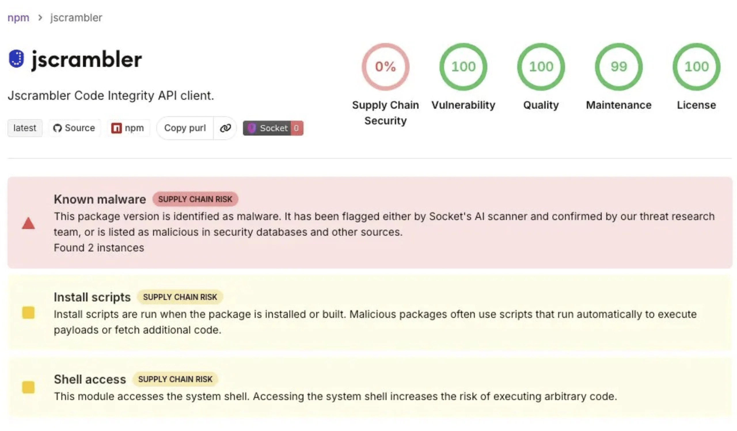 version jscrambler@8.14.0 compromise