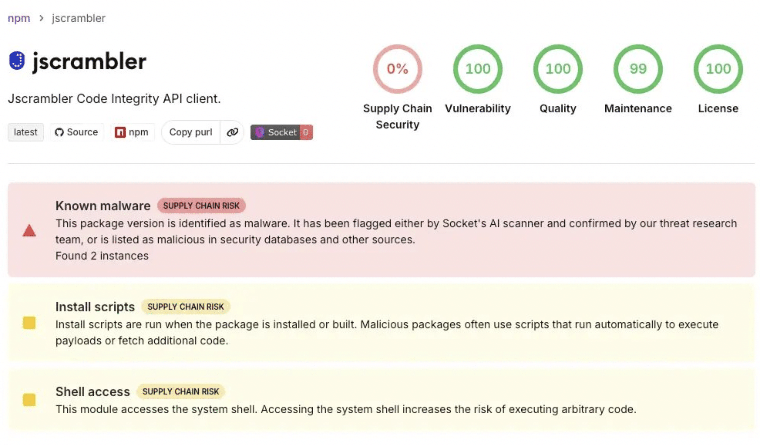 version jscrambler@8.14.0 compromise