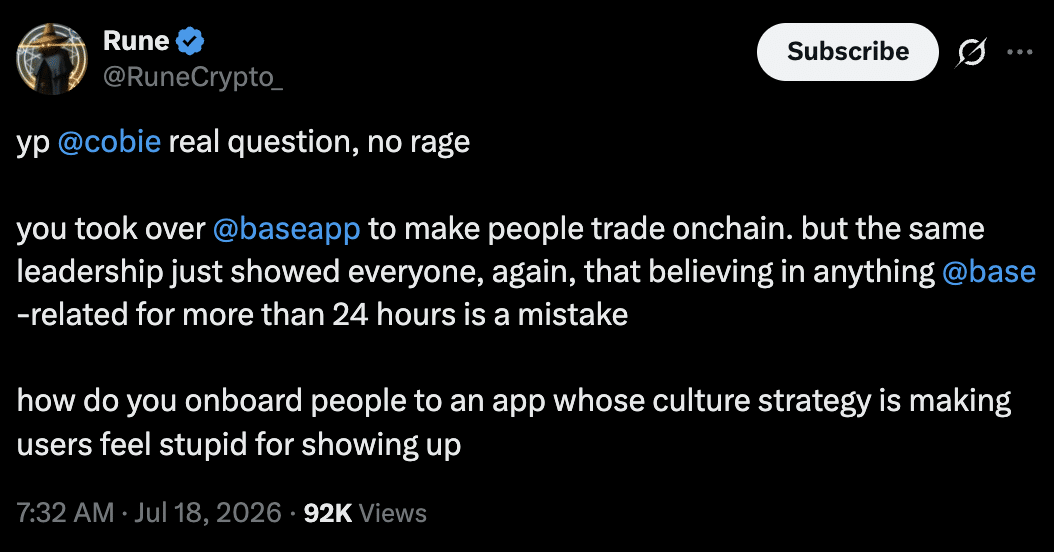 Coinbase est « un peu éloigné des utilisateurs », affirme Cobie – Y a-t-il une solution ? Coinbase est « un peu éloigné des utilisateurs », affirme Cobie – Y a-t-il une solution ?