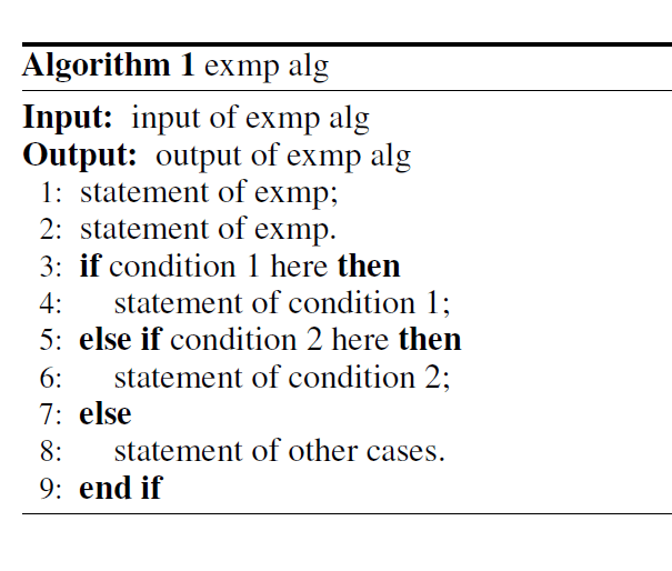 LaTeX Commands for Algorithms Memo