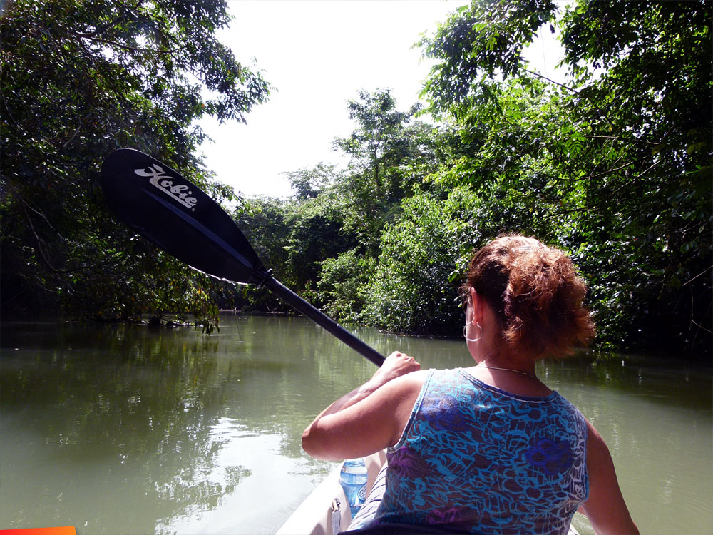 Canoeing down the Rio Grande, near the Lodge at Big Falls, Toledo