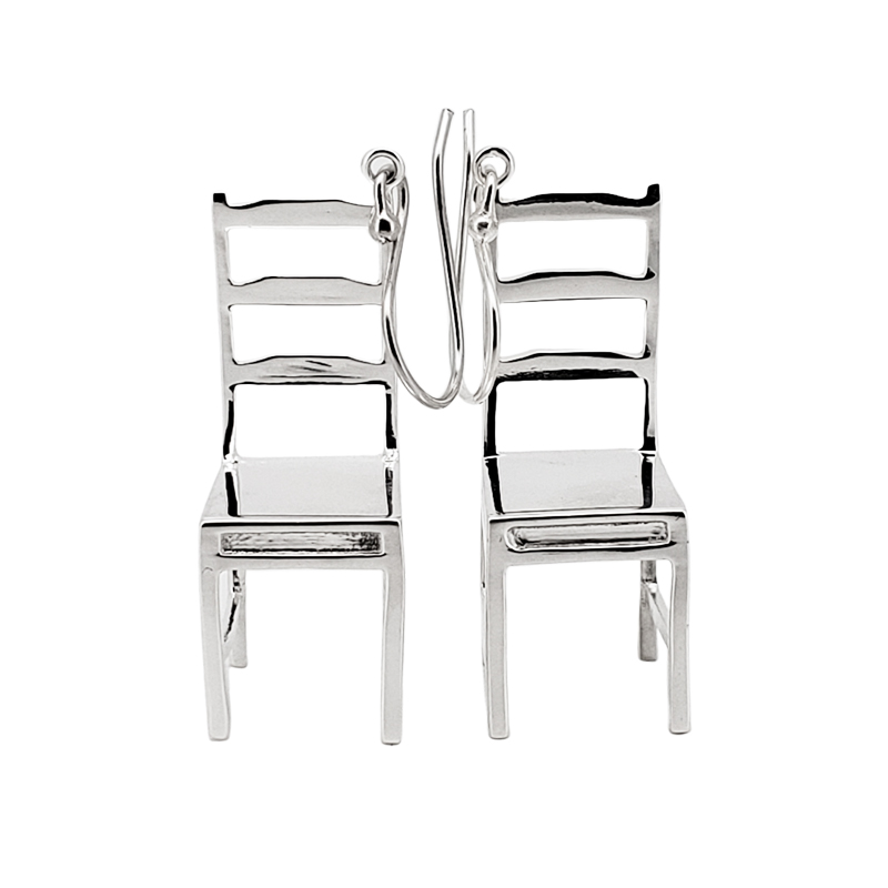 Chair Sterling Silver Earrings On Hooks Amberman