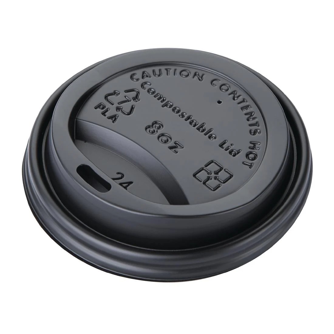 Compostable Black 8oz Coffee Cup Lid
