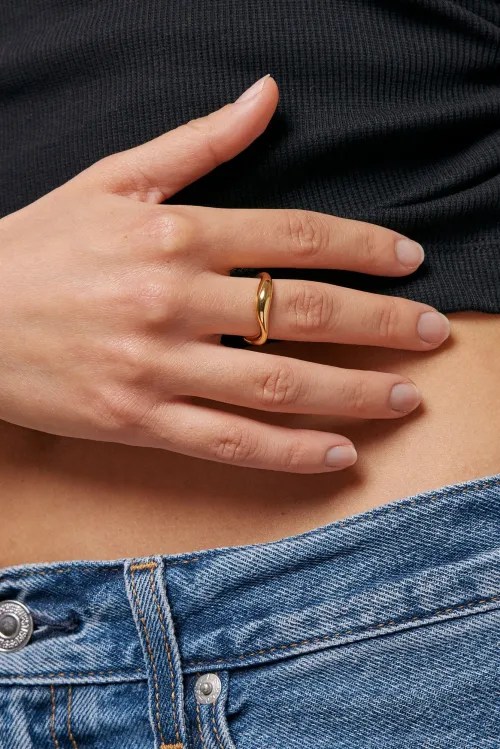 Ring Enamel – Agnete Small Ring str 54 (gullforgylt sterling sølv)