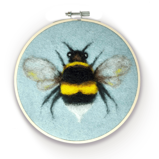 Bumble Bee in a Hoop Needle Felting Kit by The Crafty Kit Company