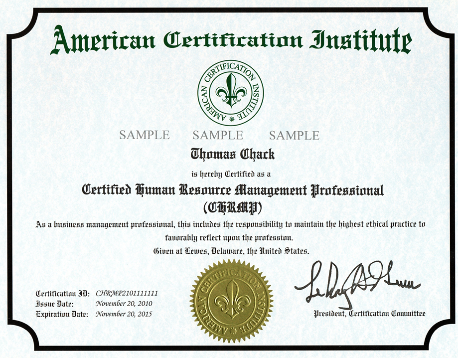 ACI, 美国认证协会