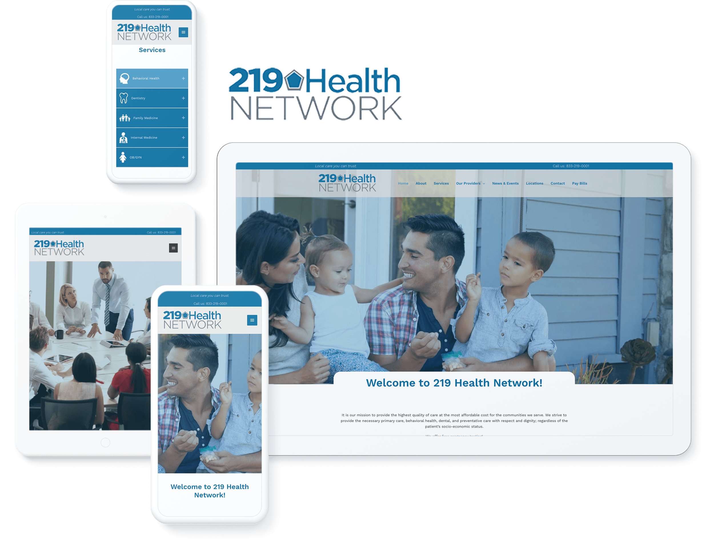 Website design and development for 219 Health