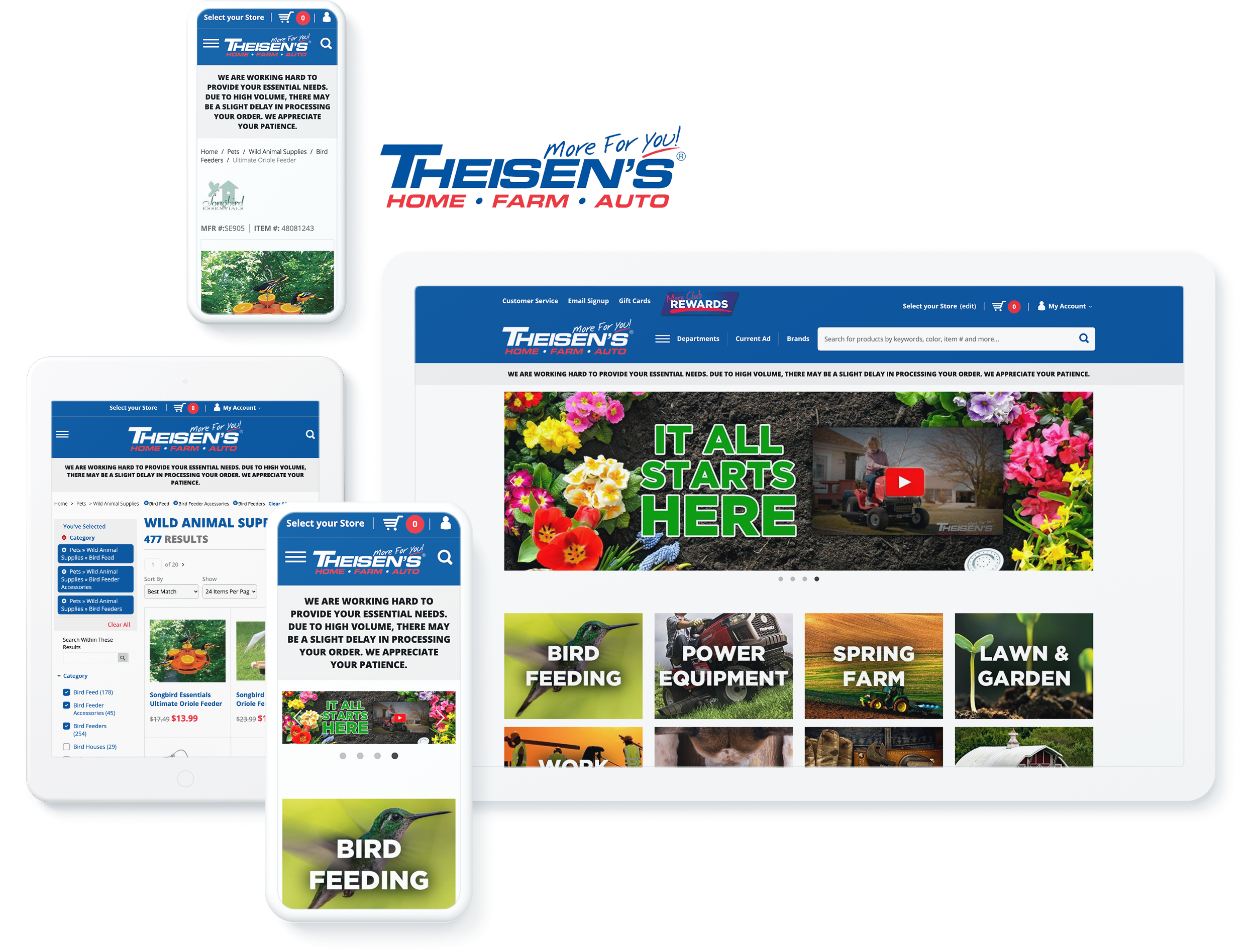 website design for Theisen's