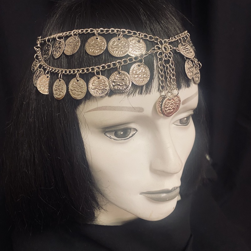 Silver Coin Head dress Amera's Palace Belly Dance Boutique