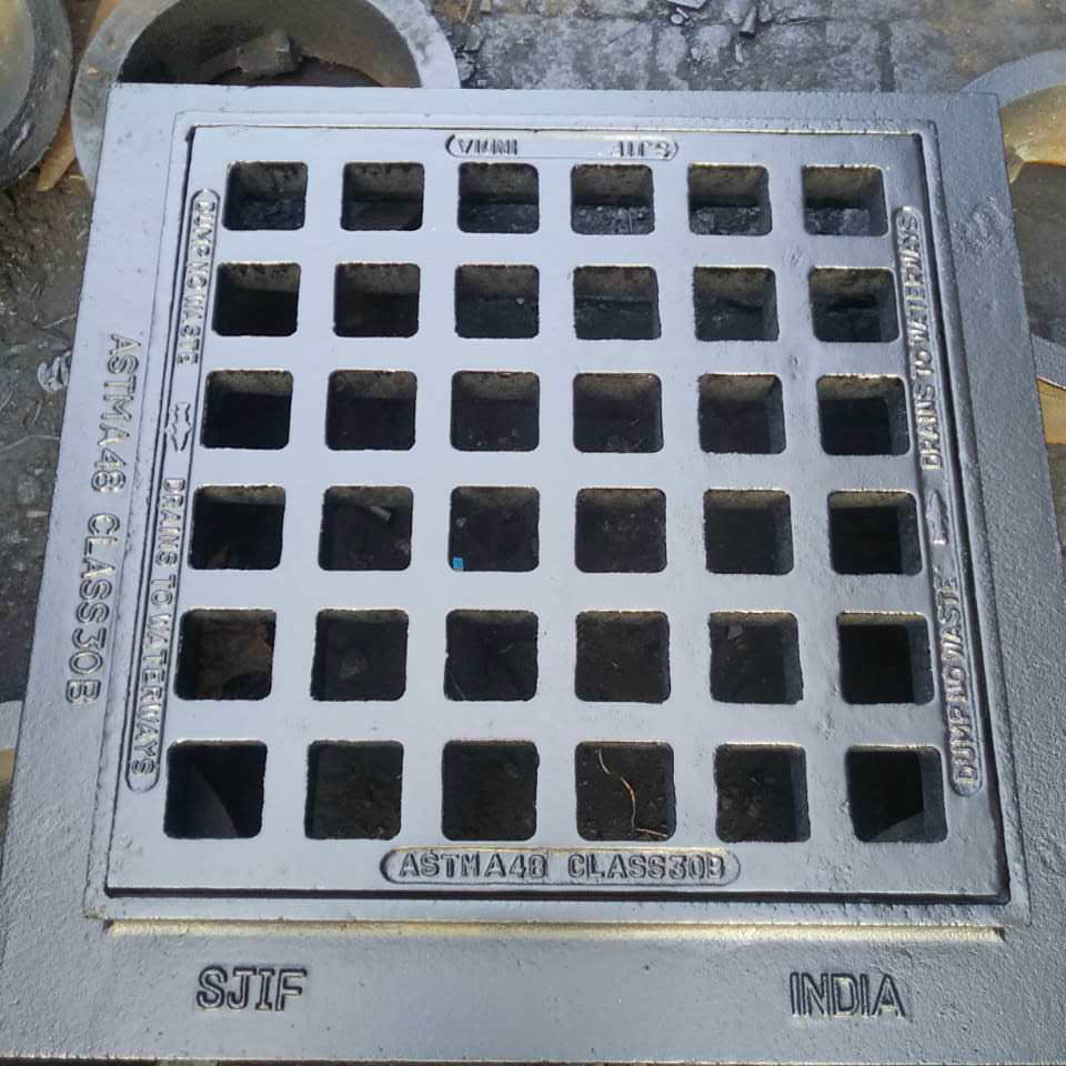18" Heavy Duty Catch Basin Frame and Grate with Square Holes American