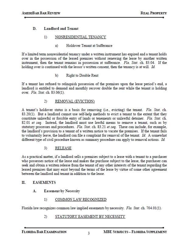 Florida Bar Exam Outlines AmeriBar Bar Review