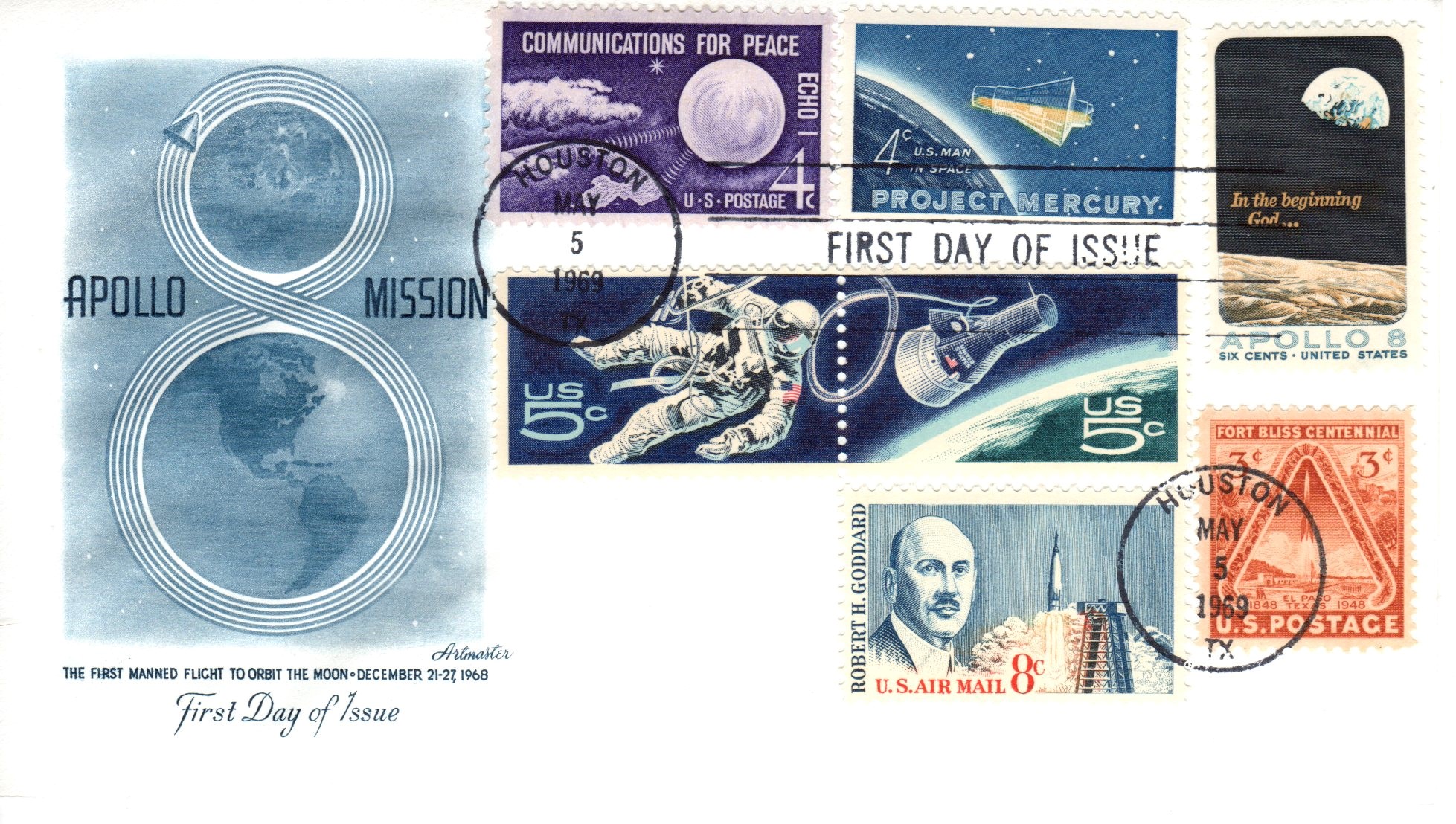 7 Space Stamps on FDC American Astrophilately 2.0