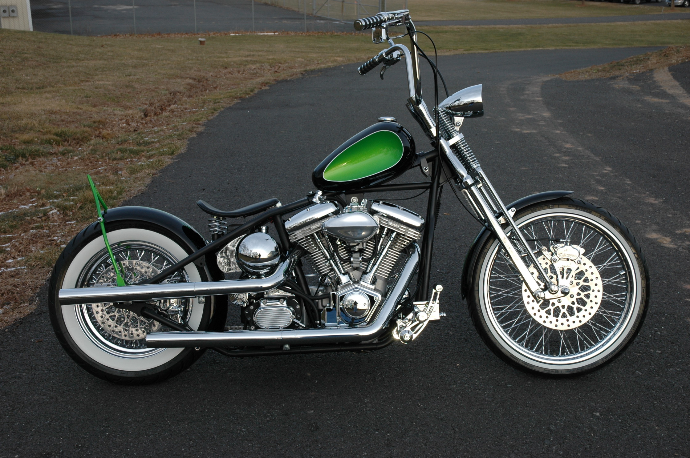 USED 2" UNDER CHROME SPRINGER FRONT END HARLEY BOBBER CHOPPER eBay