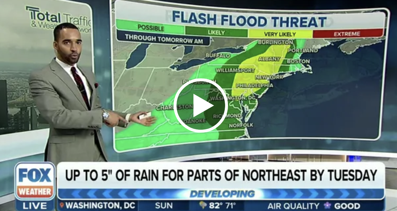 Flash Flooding Threat In Parts Of Northeast Could Rival Rainfall Produced By Hurricane Irene In
