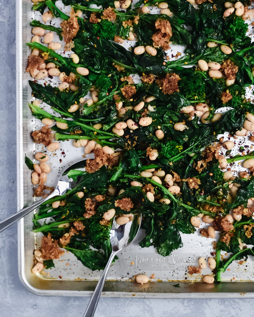 Broccoli Rabe with White Beans and Cheddar Breadcrumbs American Home Cook