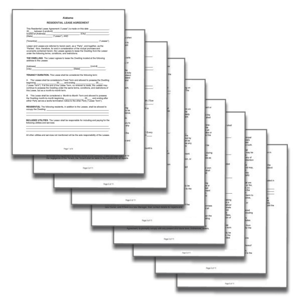 Alabama MonthtoMonth Lease Agreement American Landlord