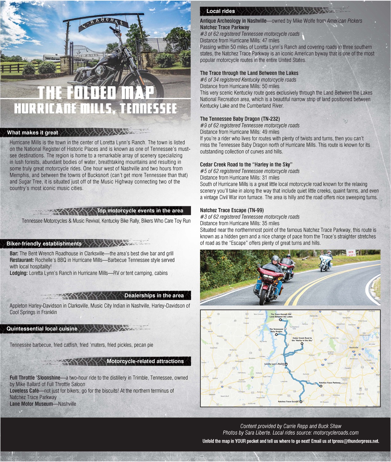 The Folded Map Hurricane Mills, Tennessee American Rider