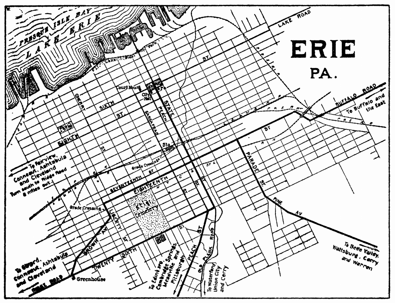 Printable Map Of Erie Pa Printable Word Searches