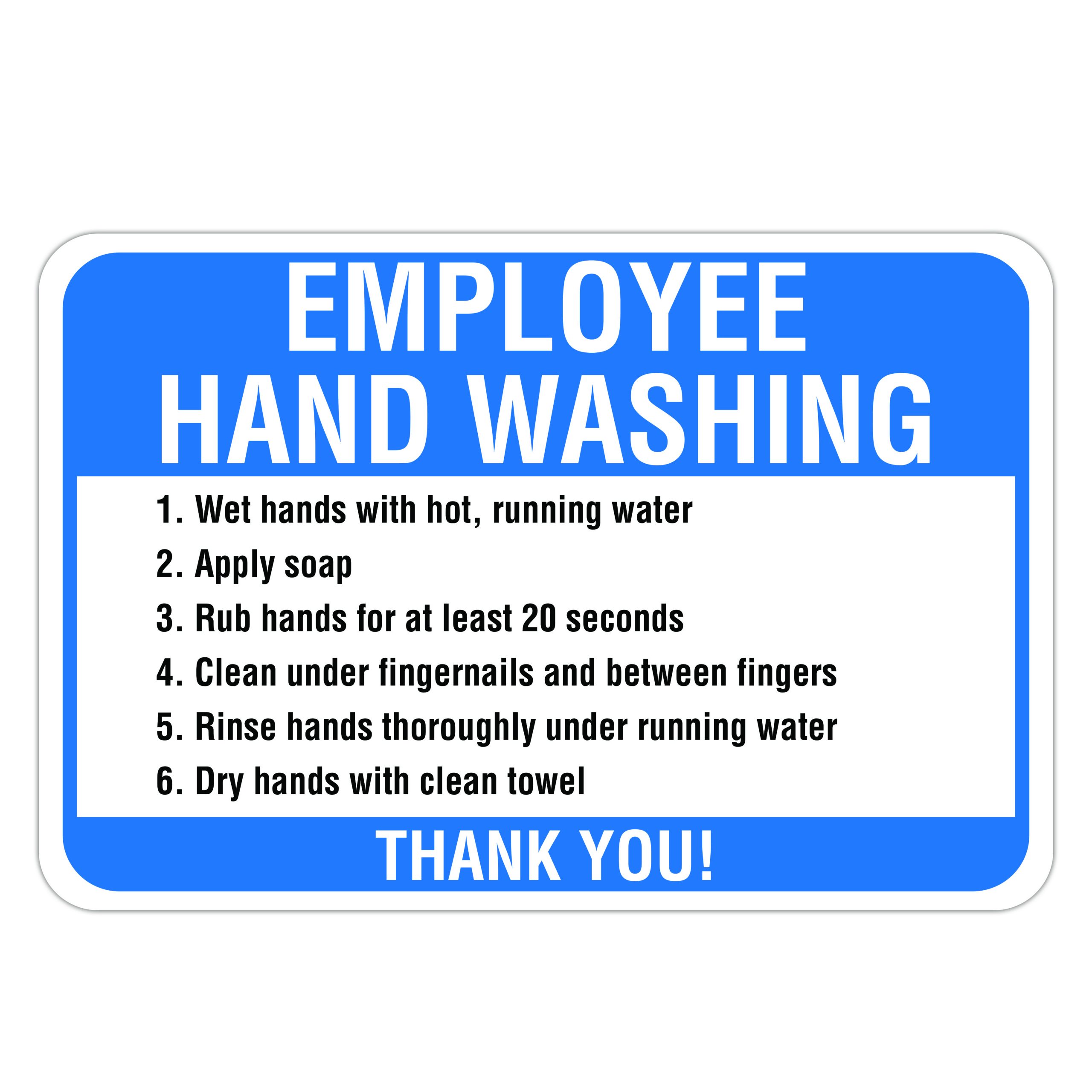 Employee Hand Washing 1. Wet Hands With Hot, Running Water 2. Apply