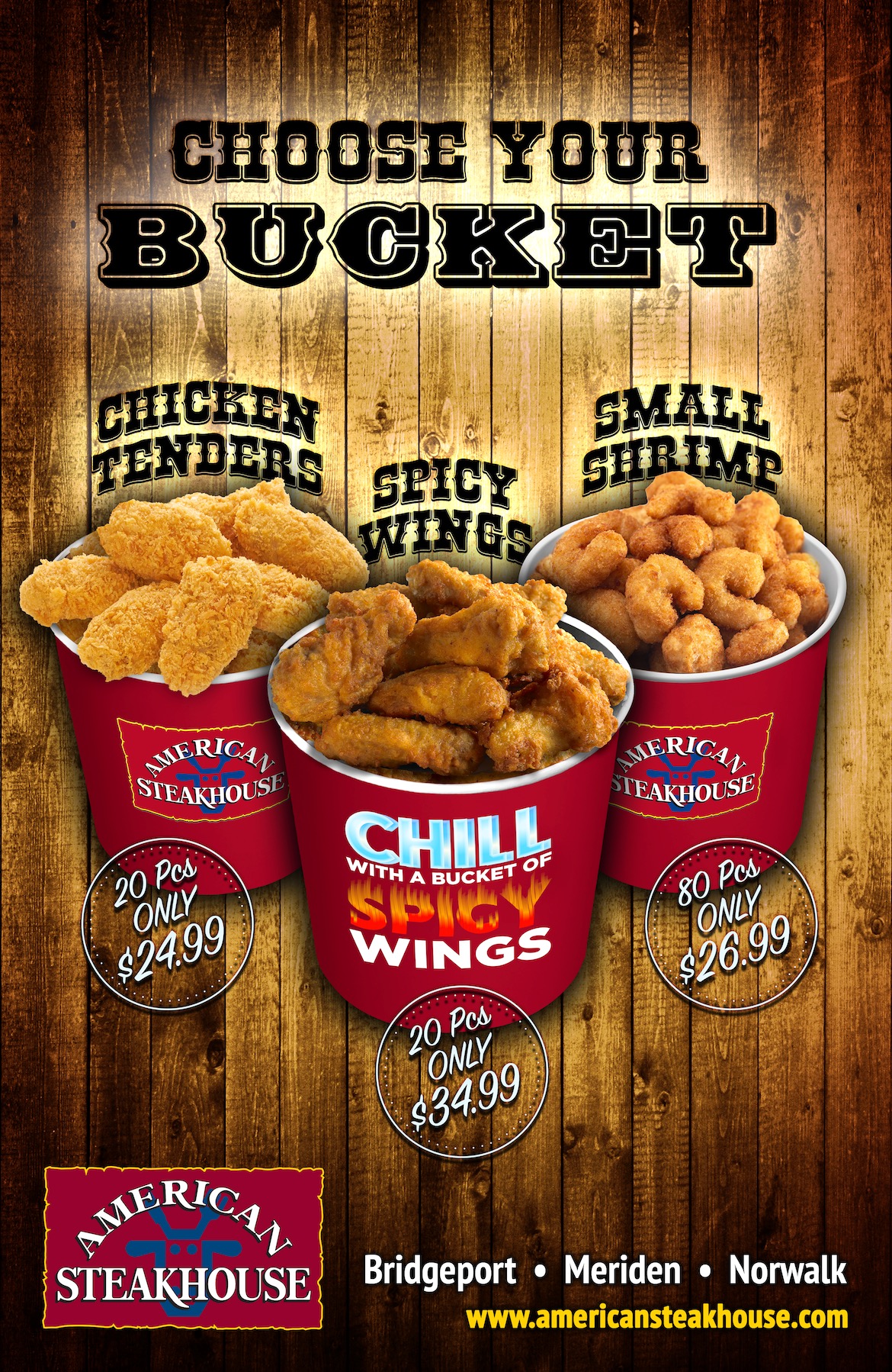 Bucket of Chicken Tenders American Steakhouse