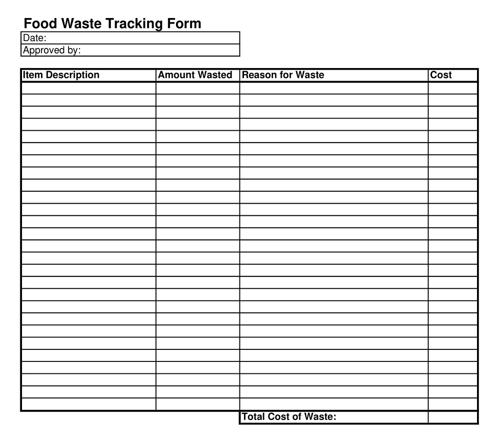 26+ Free Printable Food Waste Log Sheet Templates PDF, MS Word
