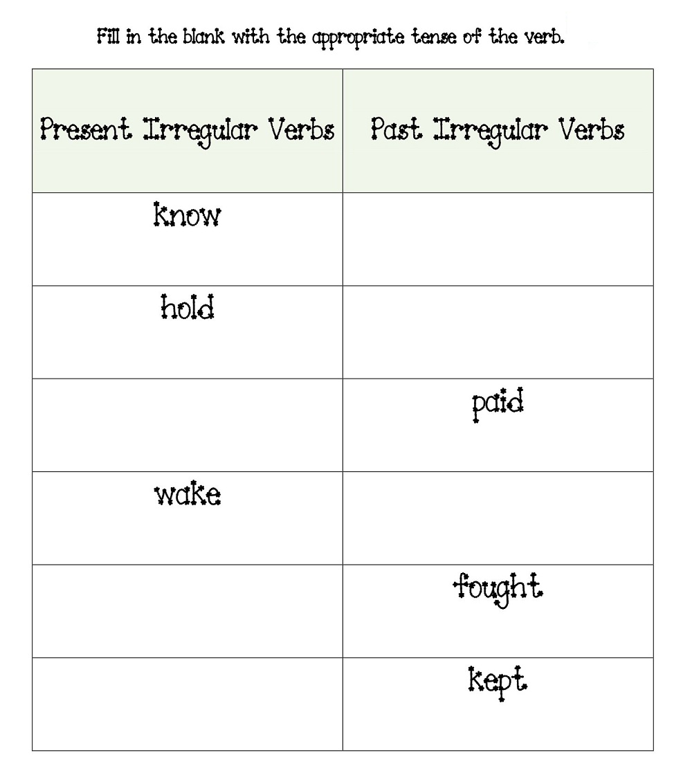 20+ Printable Regular and Irregular Verbs Worksheets - Free PDF, Word