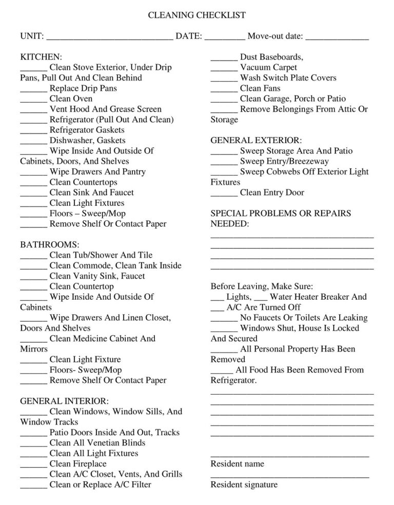 32+ Free Kitchen Cleaning Checklist Templates [Restaurant, Commercial